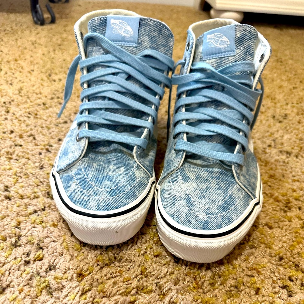 Never worn denim colored Vans.